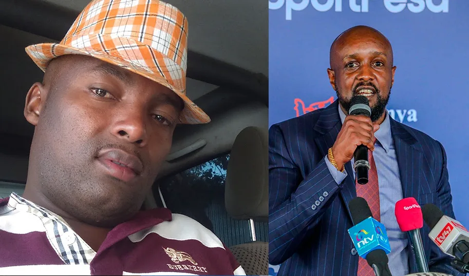 Quiver Lounge Boss Peter Mbugua and SportPesa CEO Ronald Karauri
