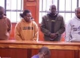 The suspects Esbon Wamathu Wandugo, Albert Kiptanui Kosgei, Mary Wamoyo Muriuki and Godfrey Otieno Owino