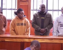 The suspects Esbon Wamathu Wandugo, Albert Kiptanui Kosgei, Mary Wamoyo Muriuki and Godfrey Otieno Owino