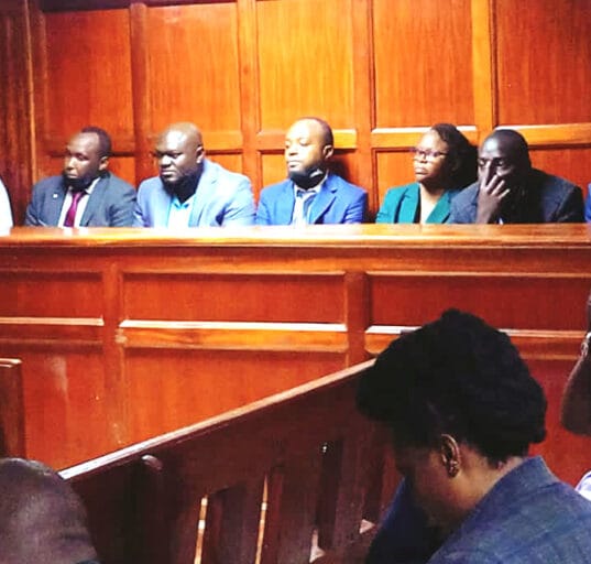 Michael Musyoki Ngumbi, Evans Simotwo, Geoffrey Were Odondi, Allan Mutahi Kariuki, Purity Njeri Njamiu, Muniaro Jared Masinde, and Kororia Simatwa